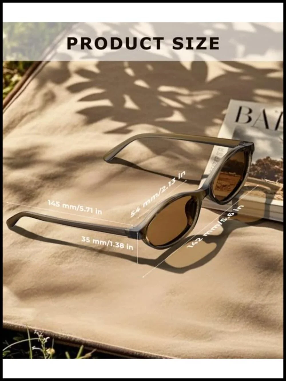 Vintage Cat Eye Polarized Sunglasses UV400 Protection Lightweight Retro Fashion